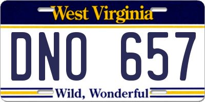 WV license plate DNO657