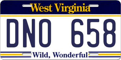 WV license plate DNO658