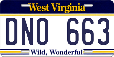 WV license plate DNO663