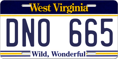 WV license plate DNO665