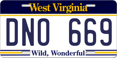 WV license plate DNO669