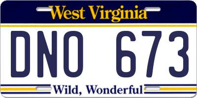 WV license plate DNO673