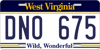 WV license plate DNO675