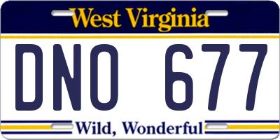 WV license plate DNO677