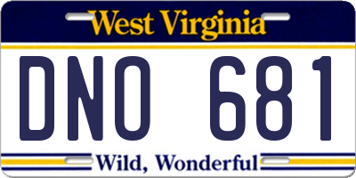 WV license plate DNO681