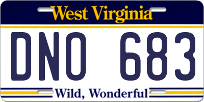 WV license plate DNO683