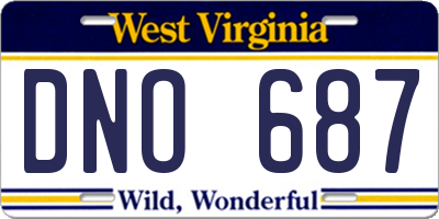 WV license plate DNO687