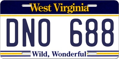 WV license plate DNO688