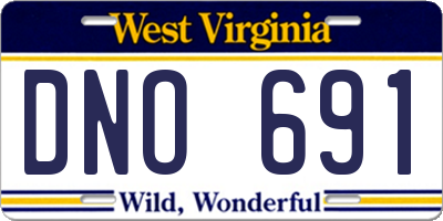 WV license plate DNO691