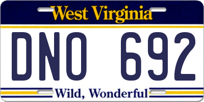 WV license plate DNO692