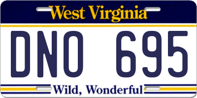 WV license plate DNO695