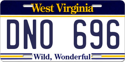 WV license plate DNO696