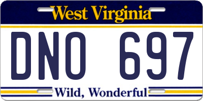 WV license plate DNO697