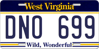 WV license plate DNO699