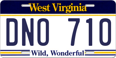 WV license plate DNO710