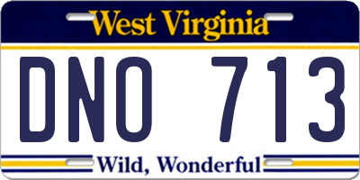 WV license plate DNO713