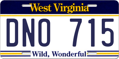 WV license plate DNO715