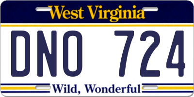 WV license plate DNO724