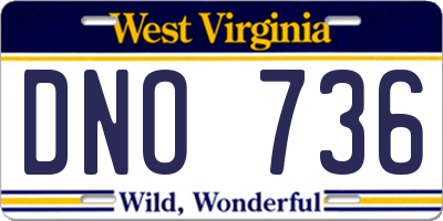 WV license plate DNO736