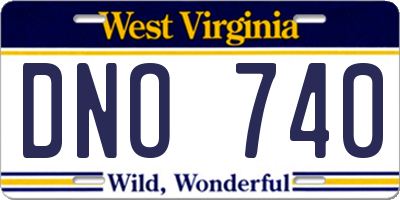 WV license plate DNO740