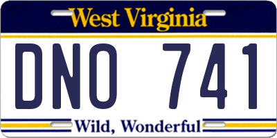 WV license plate DNO741