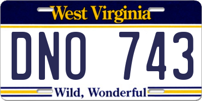WV license plate DNO743