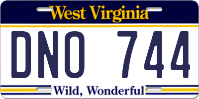 WV license plate DNO744