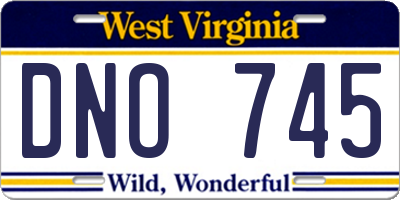 WV license plate DNO745