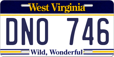 WV license plate DNO746