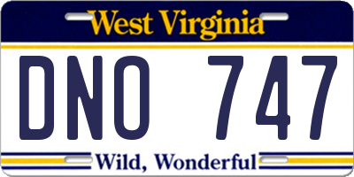 WV license plate DNO747