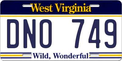 WV license plate DNO749