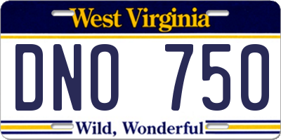 WV license plate DNO750
