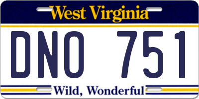 WV license plate DNO751