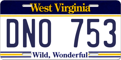 WV license plate DNO753