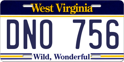 WV license plate DNO756