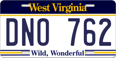 WV license plate DNO762