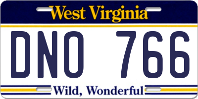 WV license plate DNO766