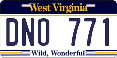 WV license plate DNO771