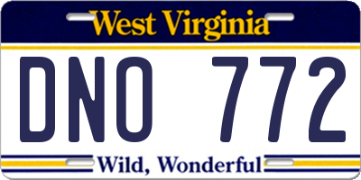 WV license plate DNO772
