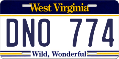 WV license plate DNO774