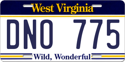 WV license plate DNO775
