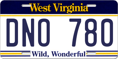 WV license plate DNO780
