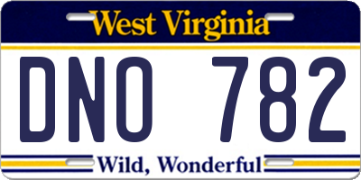 WV license plate DNO782