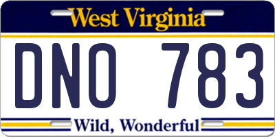 WV license plate DNO783