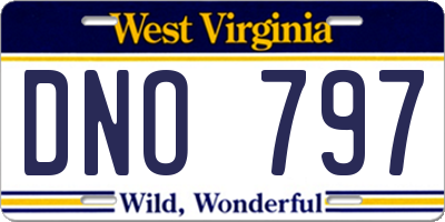 WV license plate DNO797