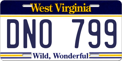 WV license plate DNO799