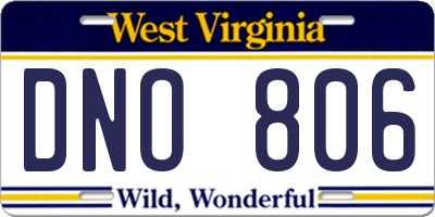 WV license plate DNO806