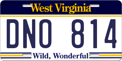 WV license plate DNO814