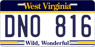 WV license plate DNO816