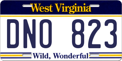 WV license plate DNO823